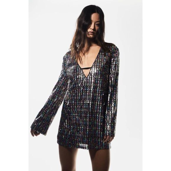 Nasty Gal Sequin Mini Dress NWT - Picture 1 of 7